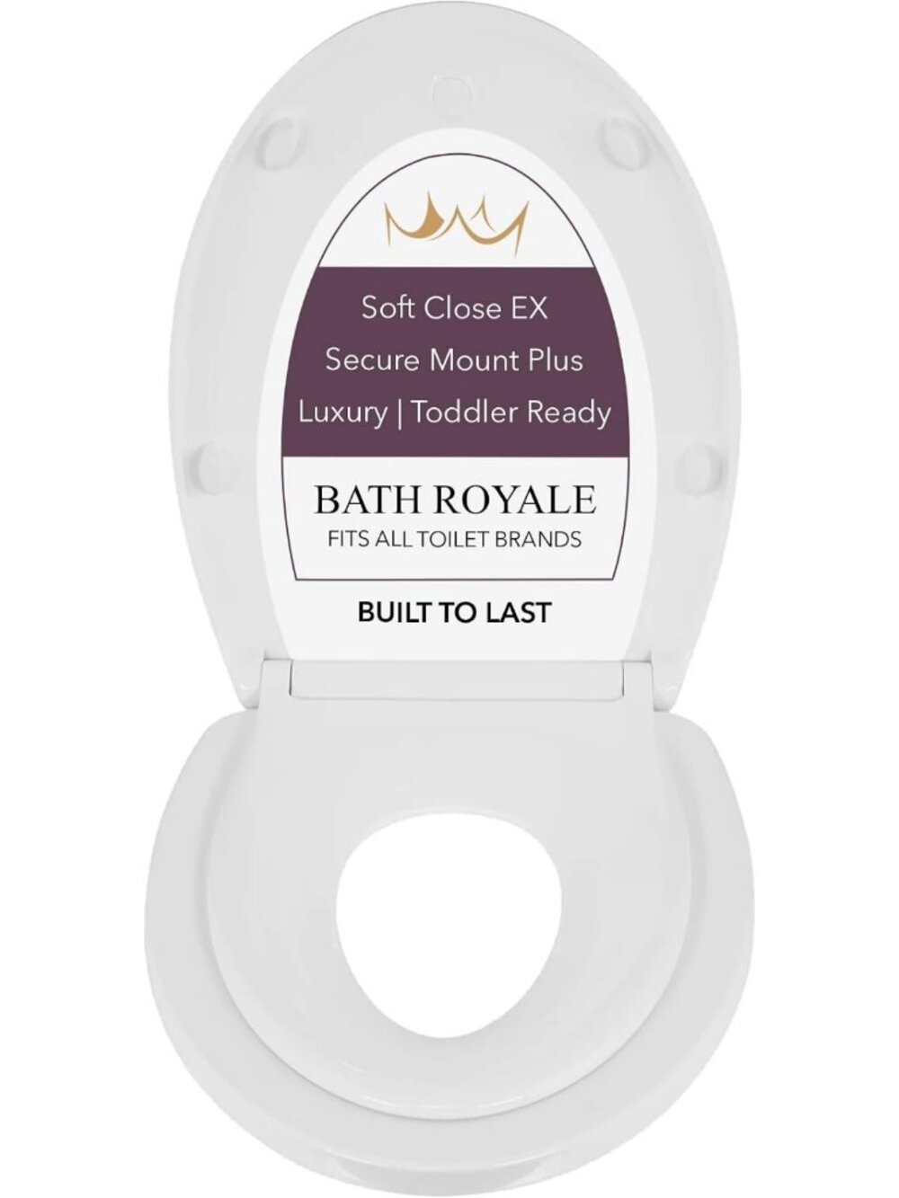 Elongated Soft Close Potty Training Seat for Adults & Kids - White Combo